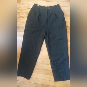 High Waisted Olive Green 100% Wool Pants
